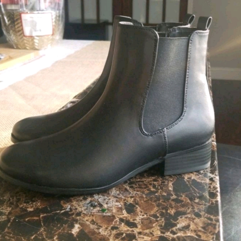 Faux Leather Ankle Boots